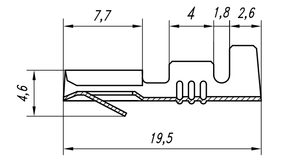 Контакт гнездовой с монтажным усом 45.7373.8008-01 от производителя ...